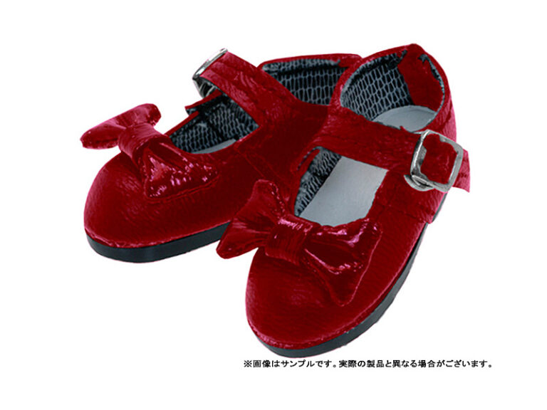リボン付きストラップシューズ レッド